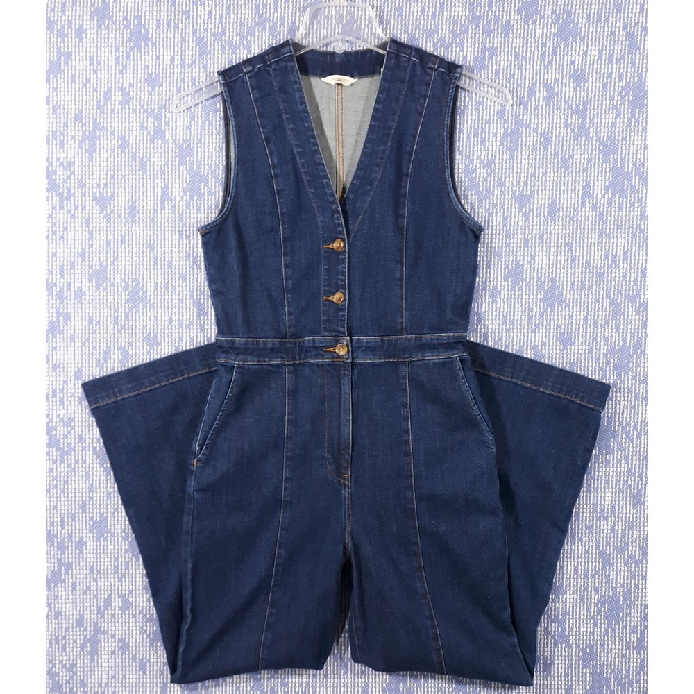 Faherty Dark Blue Denim Jumpsuit Romper
